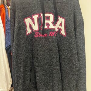 Gray and pink sparkly NRA HOODIE